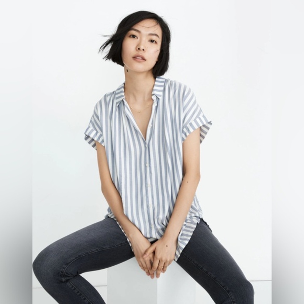 NWT MADEWELL Central Shirt Pompano Stripe XXS